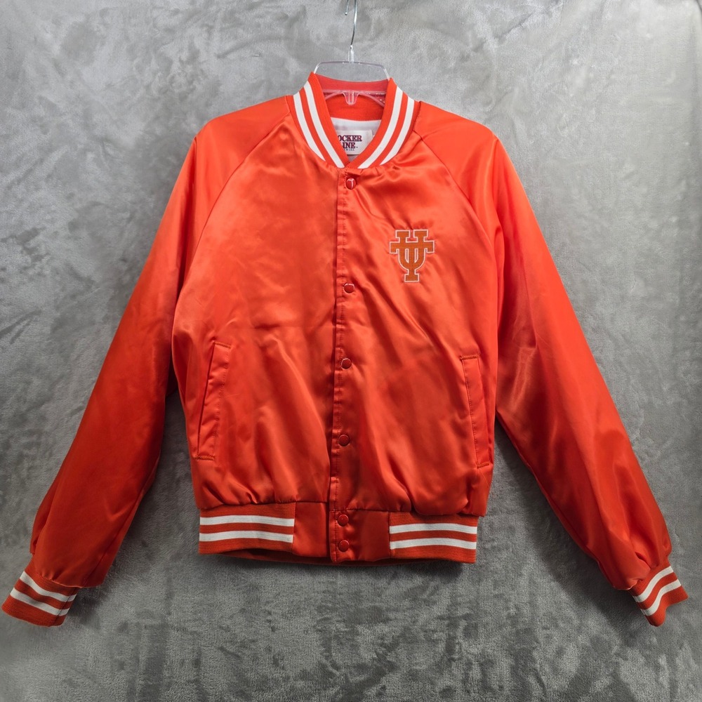 Vintage Tennessee Locker Line Size Medium Orange Satin Bomber Varsity Jacket